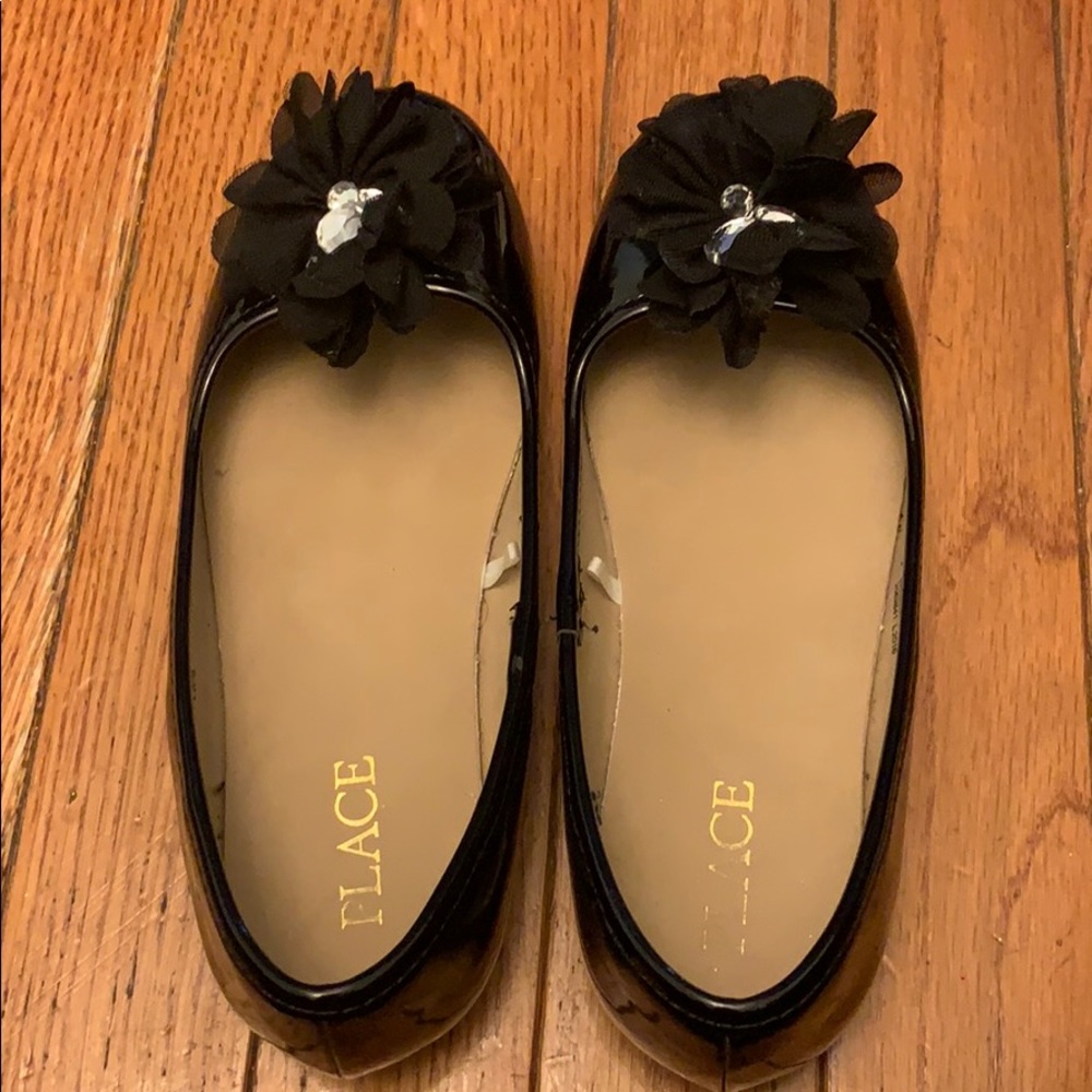 Big girls size 2 flats black worn once